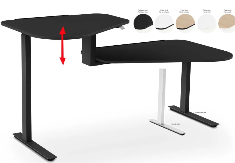 Aeris Active Desk Stehschreibtisch höhenverstellbar in 3 Farben