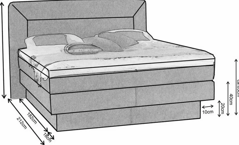 Bali Boxspringbett 180x200 mit Bettkasten
