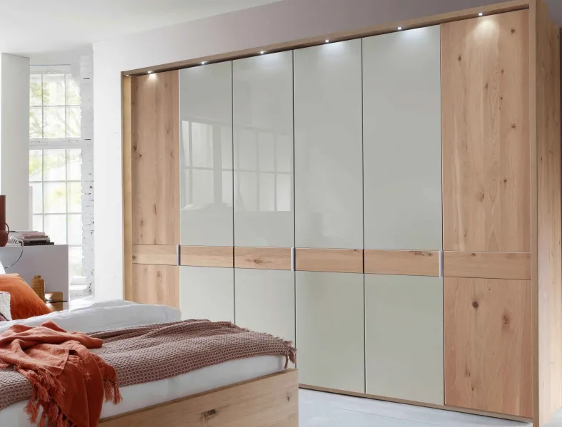 Cardiff Erle Kleiderschrank mit Glastüren