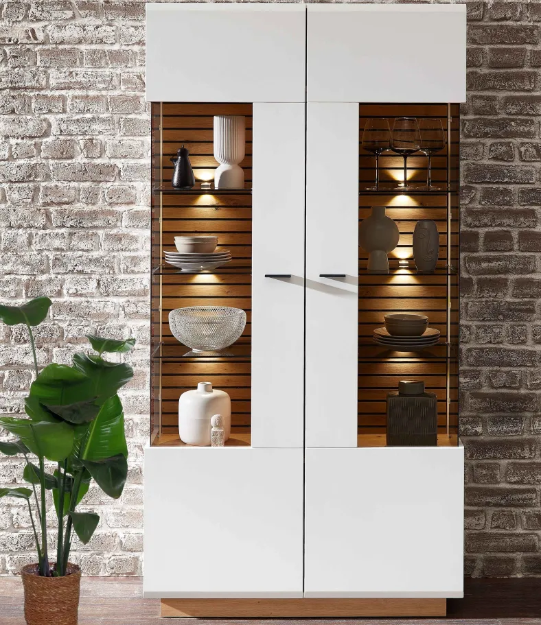 Fresno Vitrinenschrank weiß modern