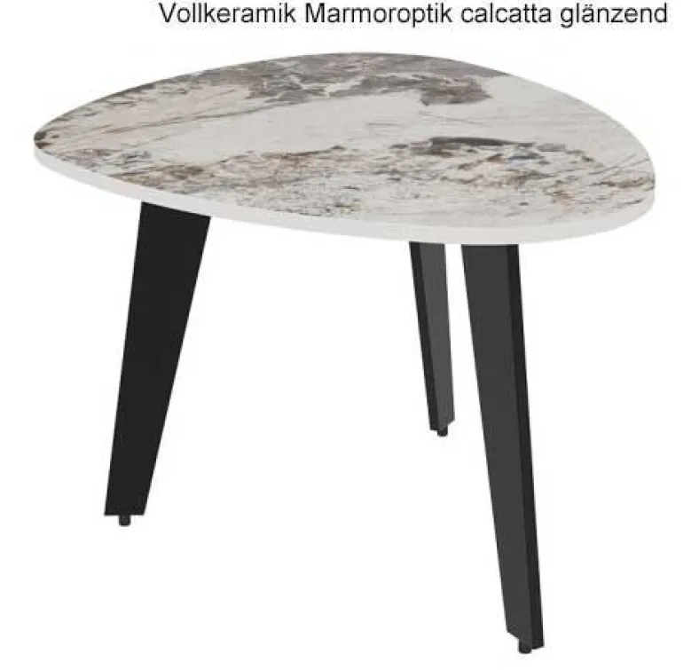 Galet Beistelltisch Keramik Marmoroptik