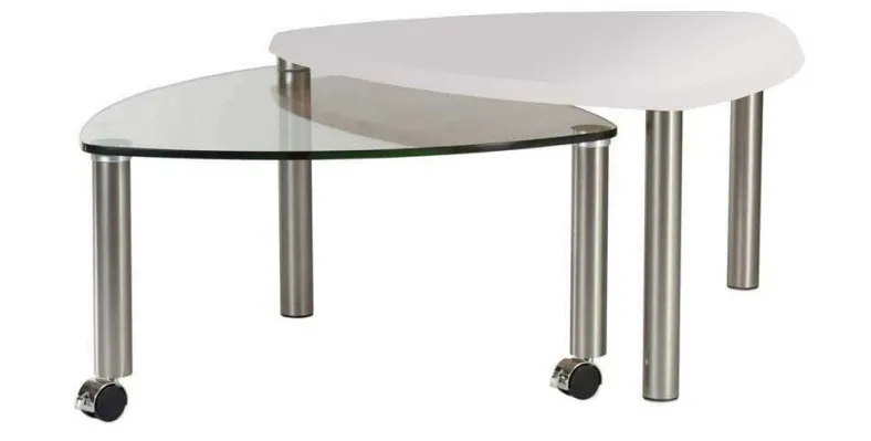 Glas Couchtisch weiß