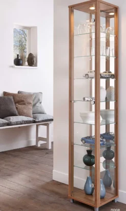 Glas Vitrine schmal in 7 Farben