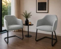 Grauer Schwingsessel 2er Set