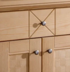 Highboard 2-türig mit 3 Schubladen Vienna Pinie massiv