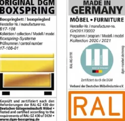 Hover Boxspringbett 140x200 mit LED