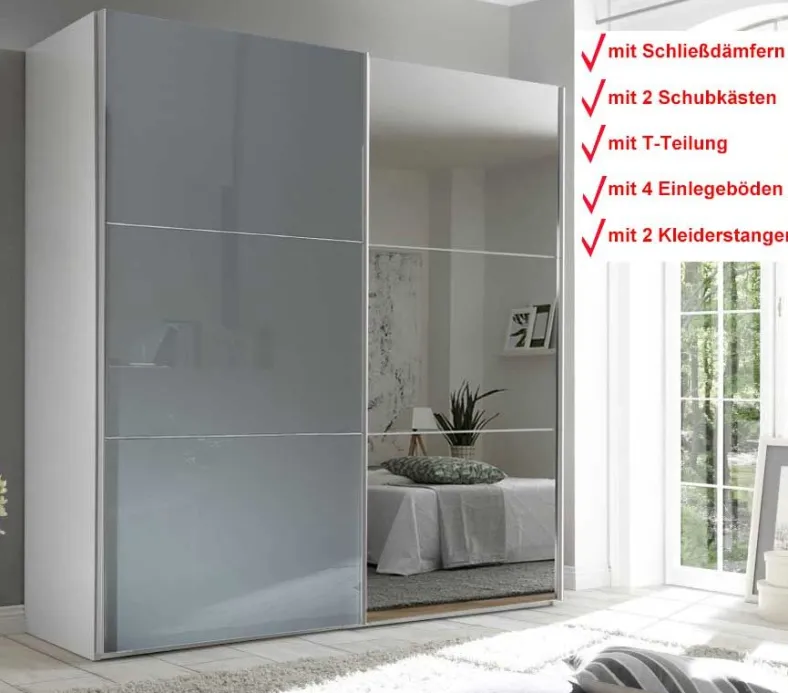 Includo Glas Schwebetürenschrank