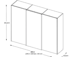 Includo Kleiderschrank mit Spiegel