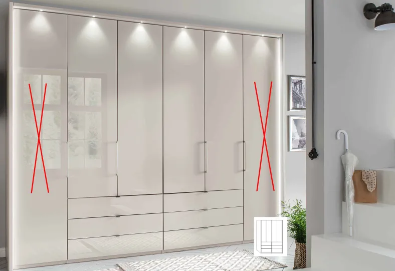 Kansas Kleiderschrank mit Schubladen 200 cm