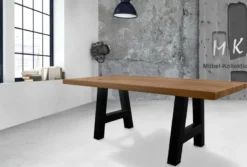 Massiver Esstisch wildeiche industial Retro
