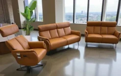 Milano Ledersofa Relaxfunktion elektrisch