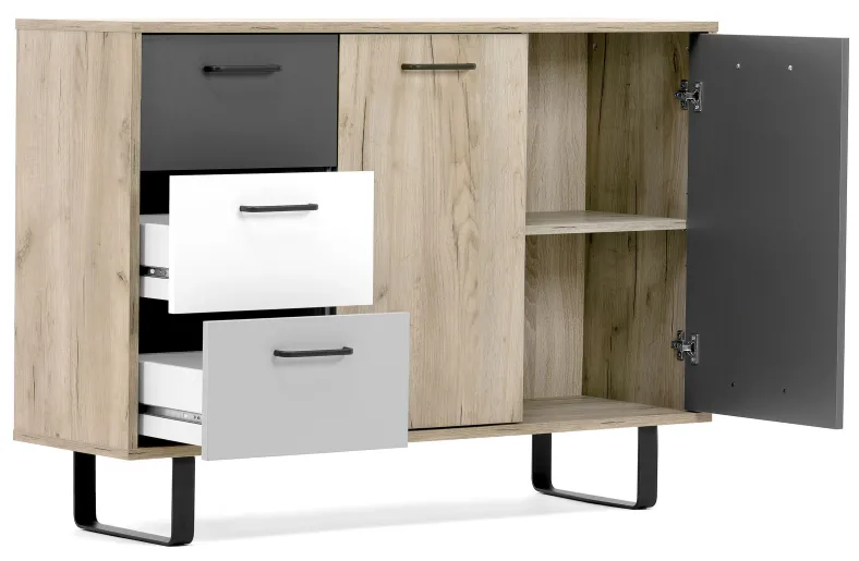 Orlando günstige Kommode 120 cm mit Schubkästen u. Türen
