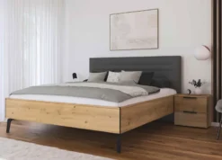 Scale Bett eiche mit Polsterkopfteil