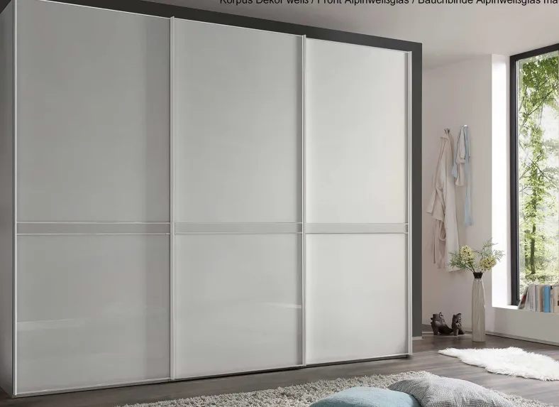 Sonate Pesaro Kleiderschrank Glas B280 cm
