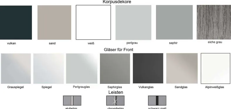 Sonate Rom Kleiderschrank mit Spiegel B280 cm