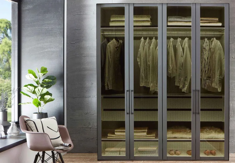 Split Kleiderschrank Glas durchsichtig