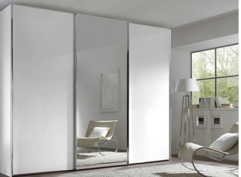 Staud Schwebetürenschrank weiß mit Spiegel