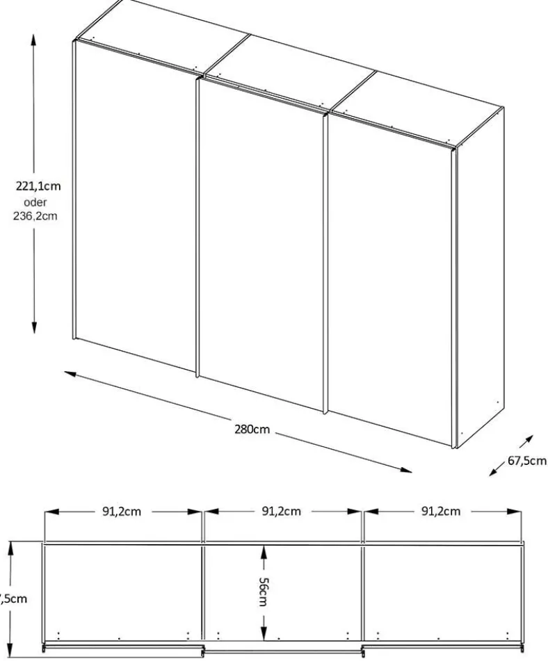 Staud Sinfonie Plus Schwebetürenschrank
