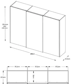 Staud Sinfonie Plus Schwebetürenschrank Glas