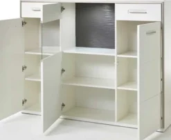 Trento Highboard weiß Hochglanz