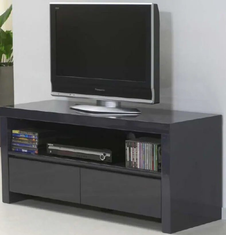 TV Sideboard weiß Hochglanz mit 2 Schubladen