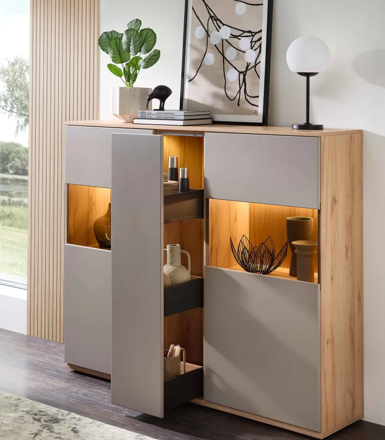 Zudar Highboard mit Apothekerauszug